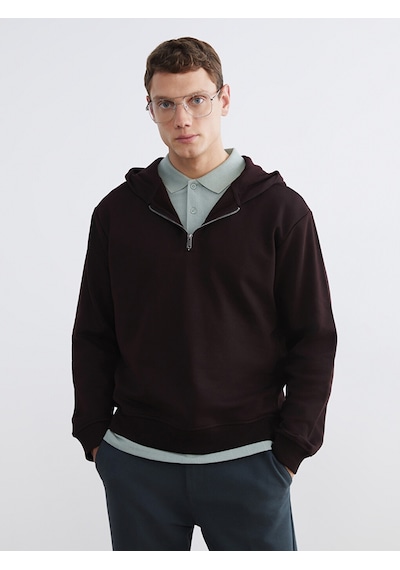Lcw Vision Kahverengi Uzun Kollu Erkek Hoodie