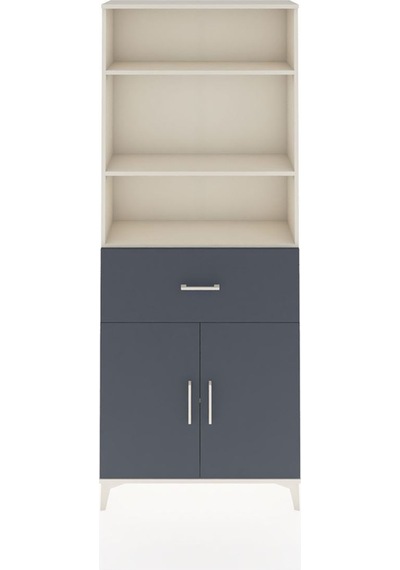Arges Dolap 4 Raflı Tek Çekmeceli 2 Kapaklı 88x30x221 Aytaşı-antrasit Aytası