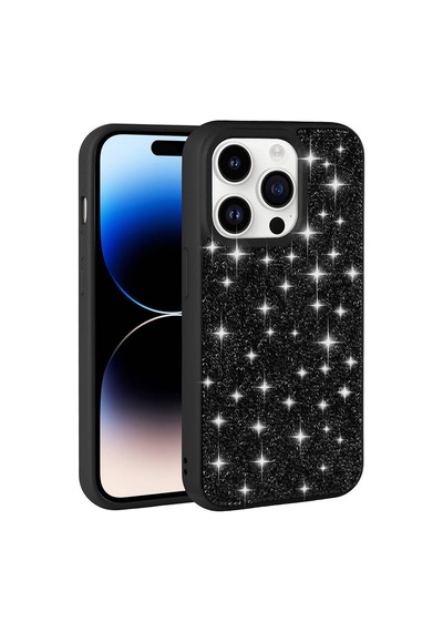 Zore İphone 14 Pro Max Uyumlu Parlak Taşlı Tasarım Pırlanta Ogaa Kılıf-pembe