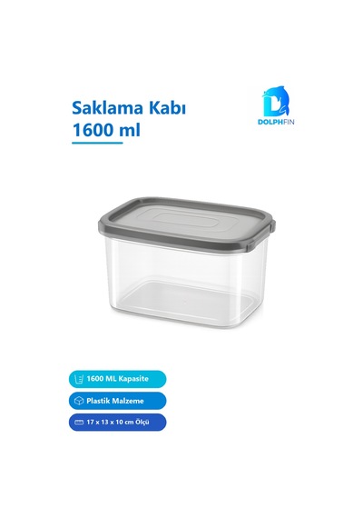 Saklama Kabı 1600 Ml Plastik 17 X 13 X 10 Cm Çok Renkli