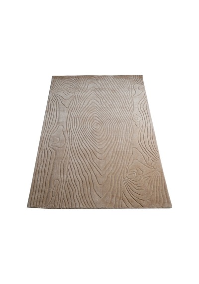 Çam Halı Emboss Jr 06 Bej Modern Desen Yeni Zellanda Yünü Ve Viskon El Dokuması Halı - 130x190 Bej