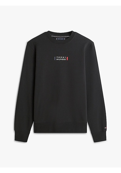 Tommy Hilfiger Brand Love Sweatshırt Erkek Siyah Sweatshirt - Mw0mw41428