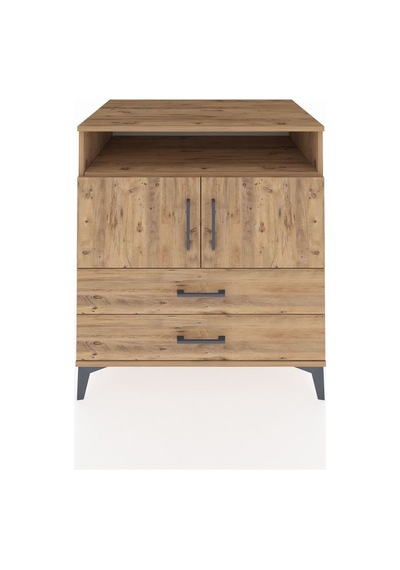 Kronos Şifonyer 3 Raflı 2 Çekmeceli 2 Kapaklı 88x59x96 Çam-çam Çam