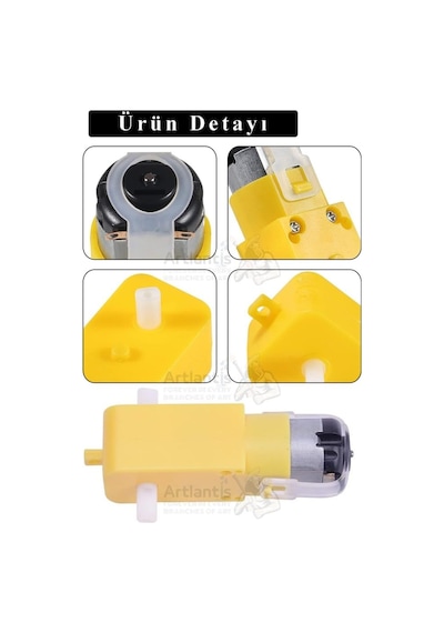 3r5 Store 1181802 Eksenli Motor Redüktörlü 6v 250 Rpm 2 Adet Sarı Dc Motor Arduino Robotik Motor... - 911497713