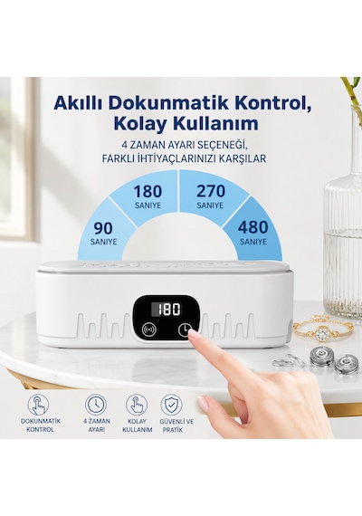 Dijital Ultrasonik Temizleyici Gözlük Takı Saat Diş Plağı Temizleme Cihazı 220v Ultrasonik Yıkama Makinesi