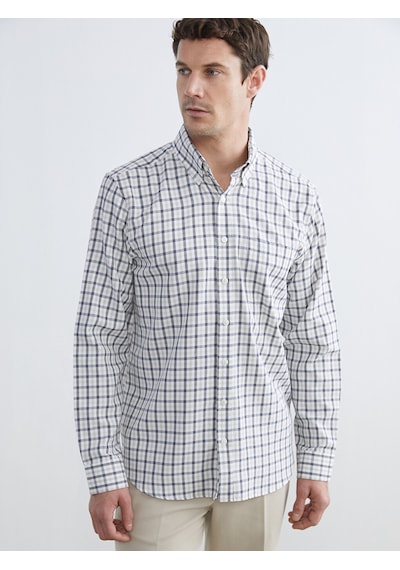 Lcwaıkıkı Classic Bej Regular Fit Ekose Gabardin Erkek Gömlek
