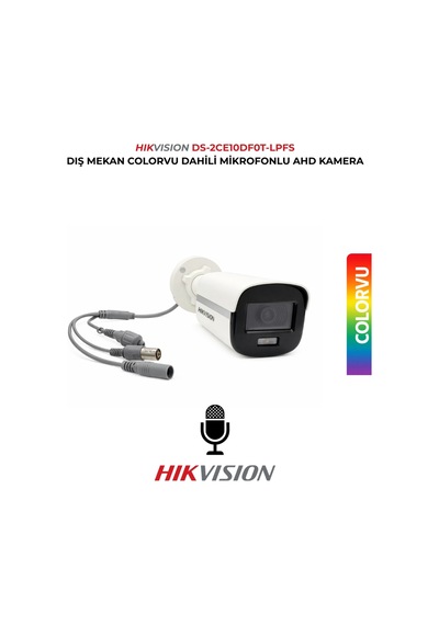 Ds-2ce10df0t-lpfs 2mp Gece Renkli Mikrofonlu Bullet Kamera