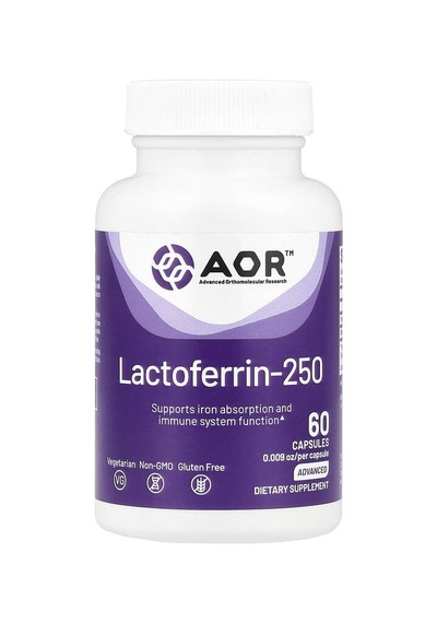 Advanced Orthomolecular Research Aor, Lactoferrin-250, 250 Mg , 60 Capsules