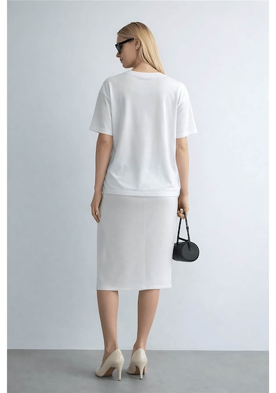 Fashion Friends Baskılı Ekru Kadın Bluz 26y0229k1