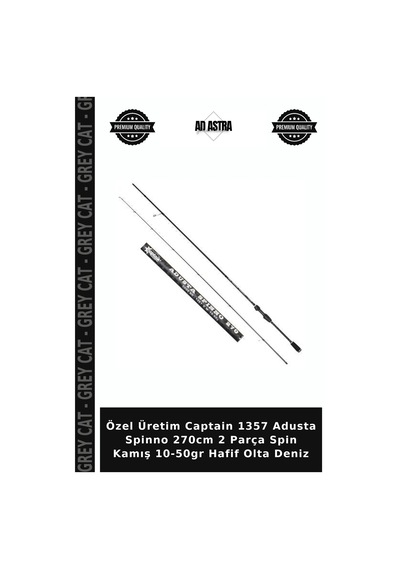 Özel Üretim Captain 1357 Adusta Spinno 270cm 2 Parça Spin Kamış 10-50gr Hafif Olta Deniz Standart