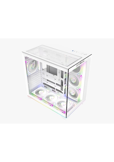 Strong Balerion 7x 120 Mm Fanlı Argb Kumandalı Şerit Ledli 600w 80+ Atx Akvaryum Beyaz Gaming Bilgisayar Kasası
