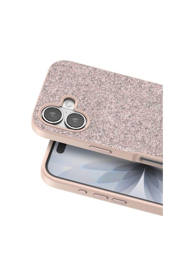 Onegif Apple iPhone Uyumlu 17 Bright Simli Kapak - Pembe İtdark49161