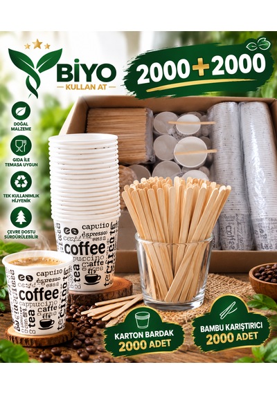 Karton Bardak 2000adetbambu Karıştırıcı 2000 Adet