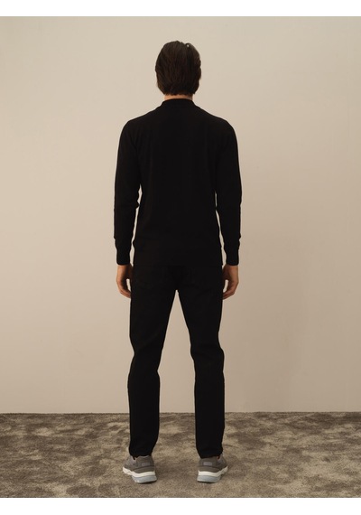 Xint Siyah Pamuk Dokulu Regular Fit Kazak 801740