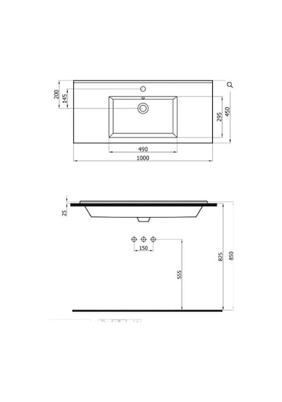 Sılver Slim Lavabo 100 Cm 1.kalite Beyaz