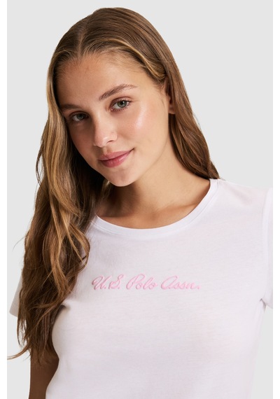 U.S. Polo Assn. U.s. Polo Assn. Kadın Beyaz Tişört Basic 50323450-vr013