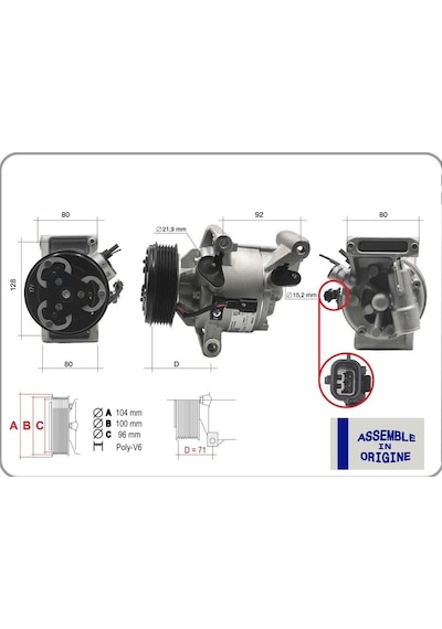 Gua 51326 Kompresör Dacıa Duster Iı 18 Sandero Iı 17 Logan Iı Mcv 17 1.5 Dci 926005154r-926004475r -