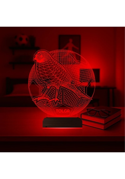 Luvivia Sarı Kanarya Futbol Topu Taraftar Kişiye Özel 3d Lamba - Masa Gece Lambası Şeffaf