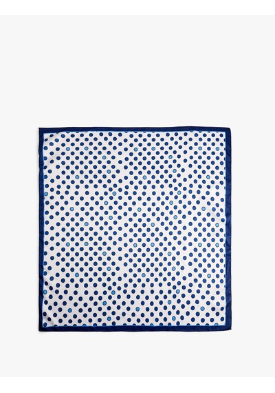 Koton Pileli Puantiyeli Saten Kare Fular Bandana Mavi 6sak50111aa