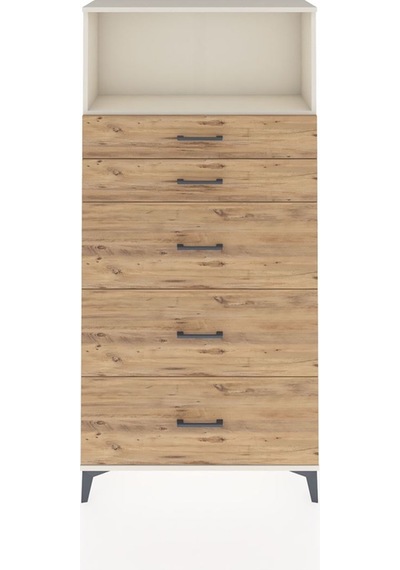 Arges Dolap Tek Raflı 5 Çekmeceli 88x30x182 Aytaşı-çam Aytaşı