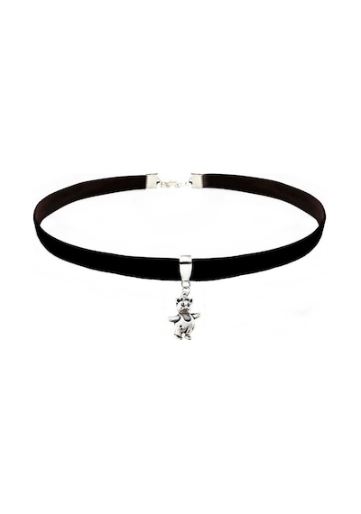 Siyah Renk Kadife Ayıcık Choker Kolye Kahverengi