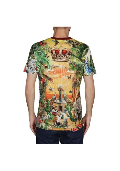 Dolce & Gabbana Dolce&Gabbana Reggello Outlet Jungle Print T-shirt G8KBATHH7YP Çok Renkli
