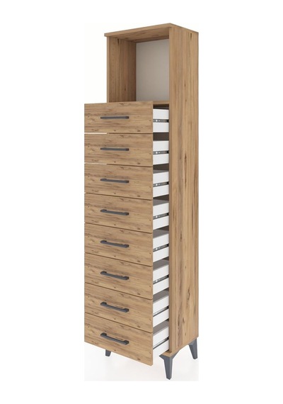 Arges Dolap Tek Raflı 8 Çekmeceli 44x30x182 Çam-çam Çam Arges Dolap Tek Raflı 8 Çekmeceli 44x30x182 Çam-çam Çam