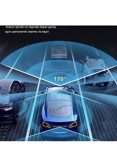 Schitec Trafik Kaydedici Dikiz Aynası Üç Kameralı 170 Geniş Açı Full Hd 1080p Araç İçi Kamera C309
