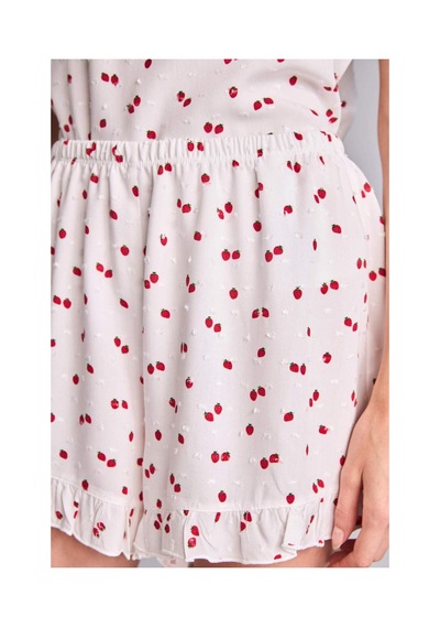 Defacto Regular Fıt Askılı 2li Vual Ecru Şortlu Pijama Takımı H7284ax26hser98 Ekru-er98