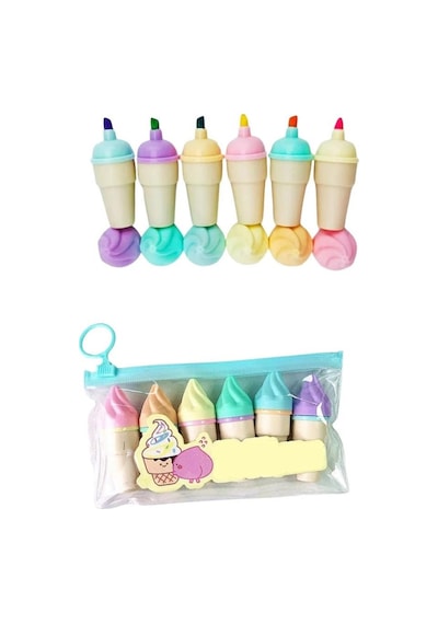 Dondurmalı Fosforlu Kalem 1 Paket 6 Renk Kalemlikli Dondurma Figürlü İşaret Kalemi Mini 6 Lı Fosforlu Kalem Çok Renkli Dondurmalı Fosforlu Kalem 1 Paket 6 Renk Kalemlikli Dondurma Figürlü İşaret Kalemi Mini 6 Lı Fosforlu Kalem Çok Renkli