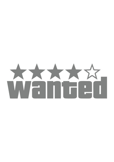 Wanted Sticker 17x17 Cm Gri