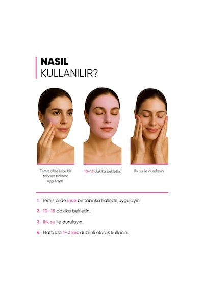 Mia Klinika Siyah Nokta Karşıtı ve Gözenek Sıkılaştırıcı Bentonitli Pembe Kil Maskesi 15 ML