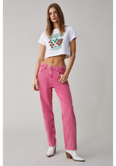 ETHIQUET BE VETH Kadın Bisiklet Yaka Oversize Beyaz T-Shirt
