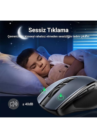 Ugreen 4000 Dpı Dual Mode 2.4ghz Kablosuz Ve Bluetooth Sessiz Optik Mouse, 90855 -