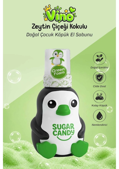 Sugar Candy Zeytin Çiçeği Kokulu Doğal Vegan Çocuk Köpük El Sabunu Vıno 350 Ml Paraben İçermeyen Yeş Diğer