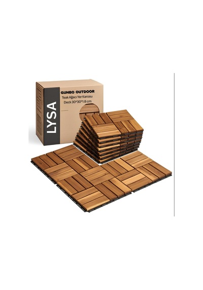 5 Koli Tik Ağacı Parke Balkon Teras Yer Döşemesi Masif Ahşap 5x9 45 Adet