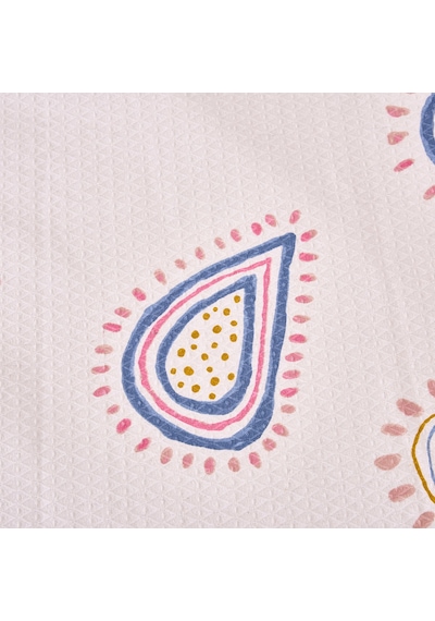 Soft Euracini Çift Kişilik Pike - Beyaz / Mavi- 200x220 Cm Renkli