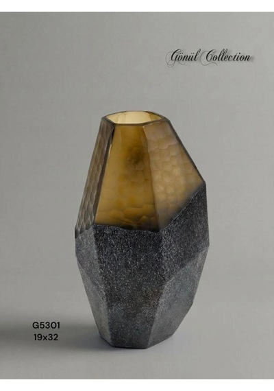 Gönül Mutfak Dekoratif Kahverengi Cam Vazo 19x32 Cm