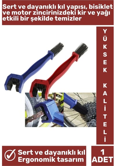 Özel Seri Yüksek Kaliteli Ergonomik Sert Dayanıklı Kıl Bisiklet Motosiklet Zinciri Temizleme Fırçası