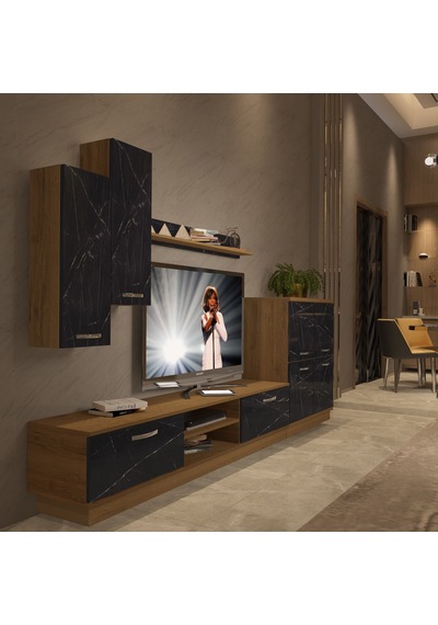 Decoraktiv Eko 6b Mdf Dvd Tv Ünitesi Tv Sehpası - Pera Siyah Mermer Safir Meşe - Royal Mermer Decoraktiv Eko 6b Mdf Dvd Tv Ünitesi Tv Sehpası - Pera Siyah Mermer Safir Meşe - Royal Mermer
