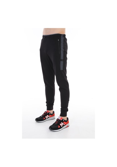Maraton Sportswear Regular Erkek Ribana Paça Basic Siyah Eşofman Altı 21014-siyah Siyah