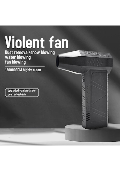 130000 Rpm Mini Turbo Jet Fan 3 Hız Fırçasız Motor Şiddetli Üfleyici Black