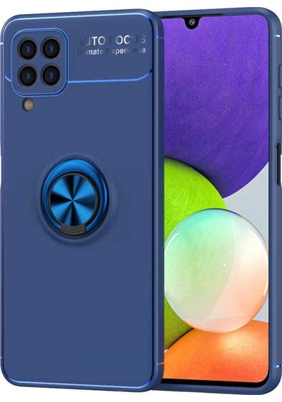 Galaxy A22 4g Kılıf Zore Ravel Silikon Kapak Mavi