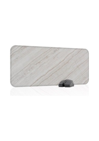 Beyaz Mermer Desenli Oyuncu Gaming Mouse Pad Kauçuk Kaymaz Taban Mousepad V2, 70x30 Xl