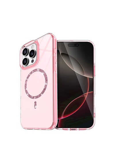 Apple iPhone Uyumlu 16 Pro Live Diamond Magsafe Kapak - Pembe Bz8683140860615