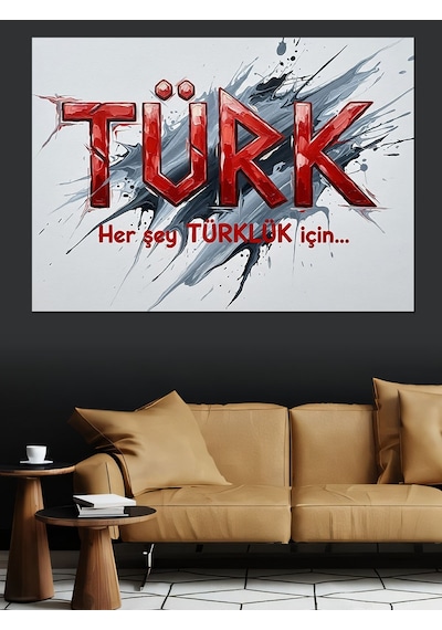 Türk Yazılı Kaligrafi Sanatı Dekoratif Kanvas - Mdf Ahşap Tablo