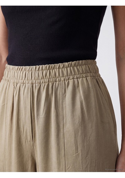 Lcwaıkıkı Classic Haki Beli Lastikli Modal Karışımlı Kadın Pantolon