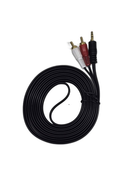 3 Metre 2 Rca To Aux Kablo - 3.5 Mm Stereo Jack Ses Aktarım Kablosu - Kırmızı Beyaz Tos Fiş