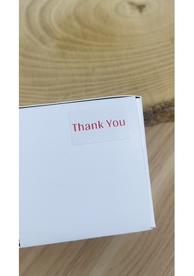Thank You Kırmızı Yazılı Yapışkanlı Etiket 20x15mm 200 Adet