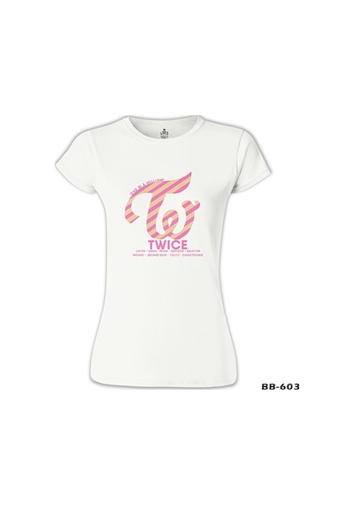 Twice - Logo Beyaz Kadın Tshirt 001